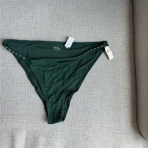 Aerie Forest Green Textured Bikini Bottom